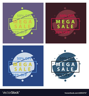 Set of sale banners template design in color vector image