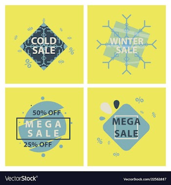 Set of sale banners template design in color vector image