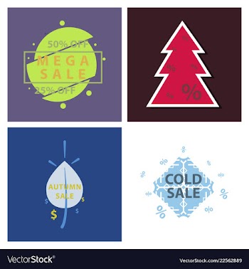 Set of sale banners template design in color vector image