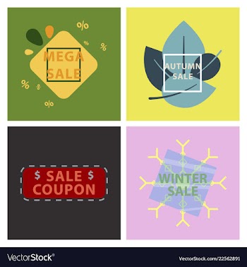 Set of sale banners template design in color vector image