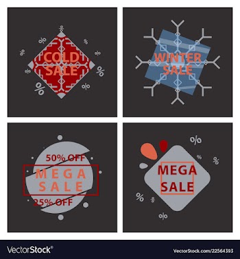 Set of sale banners template design in color vector image