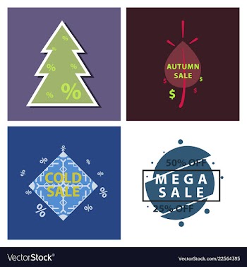 Set of sale banners template design in color vector image