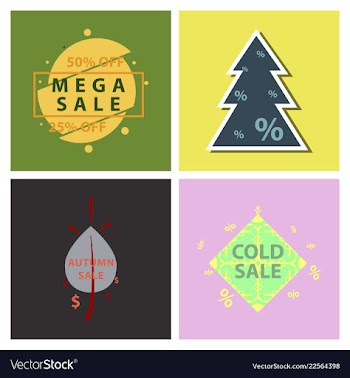 Set of sale banners template design in color vector image