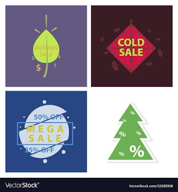 Set of sale banners template design in color vector image