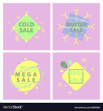 Set of sale banners template design in color vector image