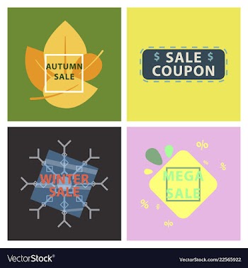 Set of sale banners template design in color vector image