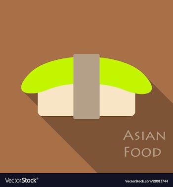 Set of sashimi salmon icon in flat style vector image