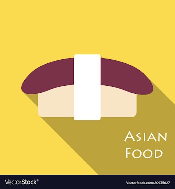 Set of sashimi salmon icon in flat style vector image