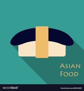 Set of sashimi salmon icon in flat style vector image