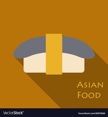 Set of sashimi salmon icon in flat style vector image