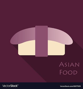 Set of sashimi salmon icon in flat style vector image