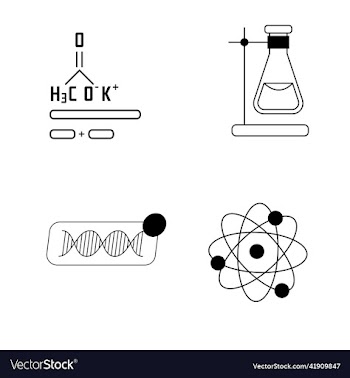 set of science chemistry lab outline icon