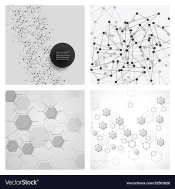 Set of science template wallpaper or banner with vector image