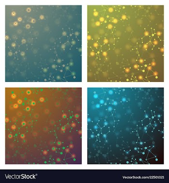 Set of science template wallpaper or banner with vector image