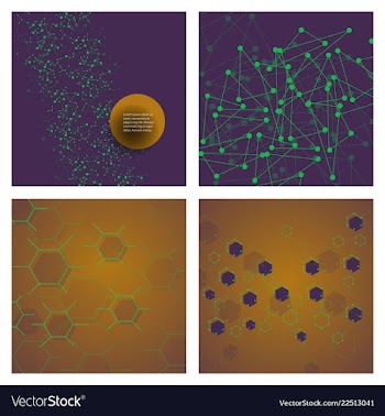 Set of science template wallpaper or banner with vector image