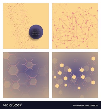 Set of science template wallpaper or banner with vector image