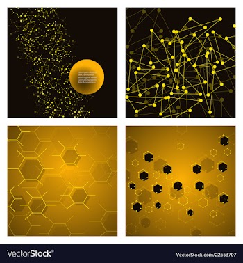 Set of science template wallpaper or banner with vector image
