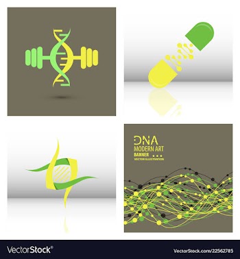 Set of science template wallpaper or banner with vector image