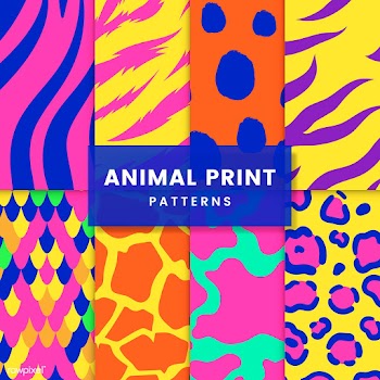Set of seamless animal print pattern vectors | Free stock vector - 516150