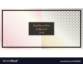 Set of seamless patterns repeating geometric vector image