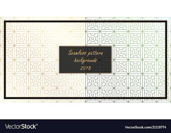 Set of seamless patterns repeating geometric vector image