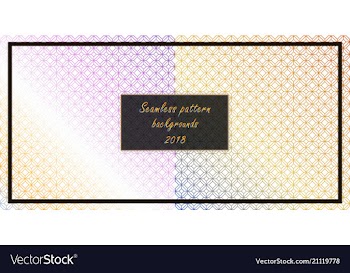 Set of seamless patterns repeating geometric vector image