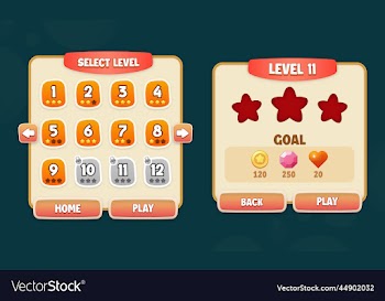 set of select level and level start popups
