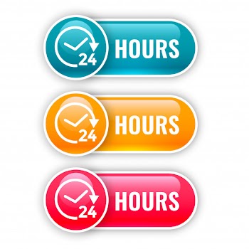 Set of shiny buttons for 24 hours time Free Vector