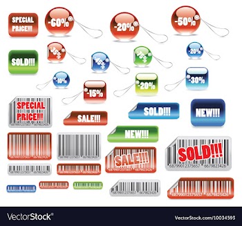 Set of shopping tags and stickers vector image