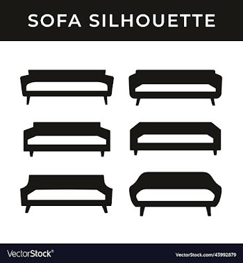 set of silhouette modern furniture sofa silhouette