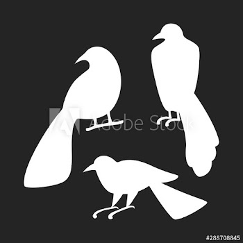 Set of silhouette of crow