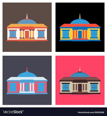 Set of silhouette of the government building on vector image