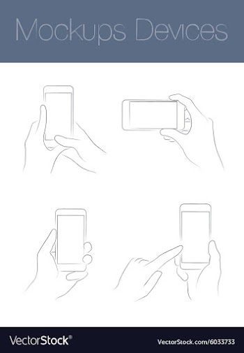 Set of simple mock-ups mobile devices vector image
