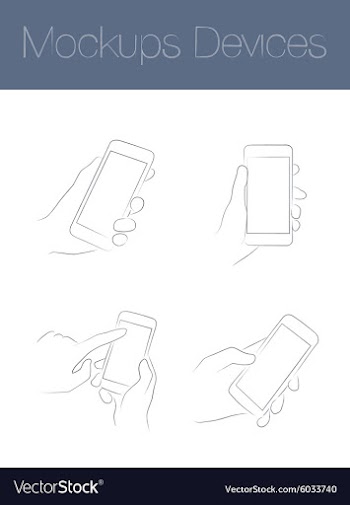 Set of simple mock-ups mobile devices vector image