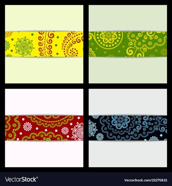 Set of sketched flower print in bright colors vector image