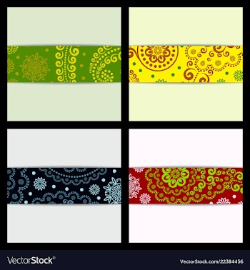 Set of sketched flower print in bright colors vector image