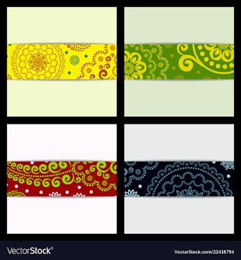 Set of sketched flower print in bright colors vector image