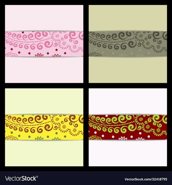 Set of sketched flower print in bright colors vector image