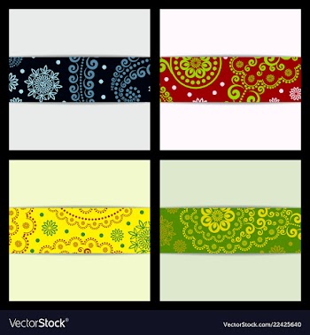 Set of sketched flower print in bright colors vector image