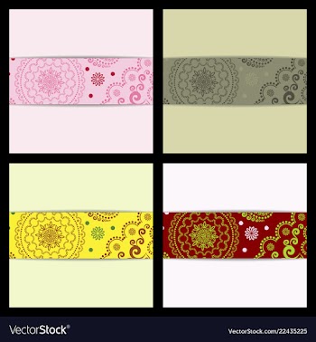 Set of sketched flower print in bright colors vector image