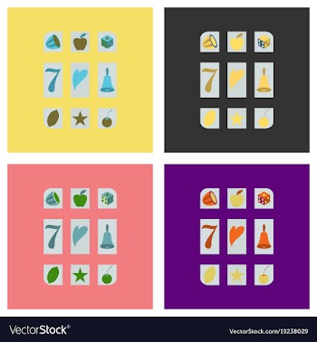 Set of slot machine icon isolated on background vector image