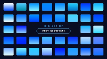 Set of smooth blue gradients Free Vector