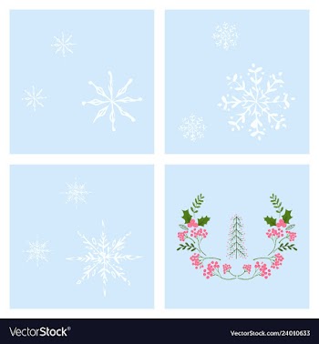 Set of snowflake icon sign design red background vector image