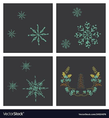 Set of snowflake icon sign design red background vector image