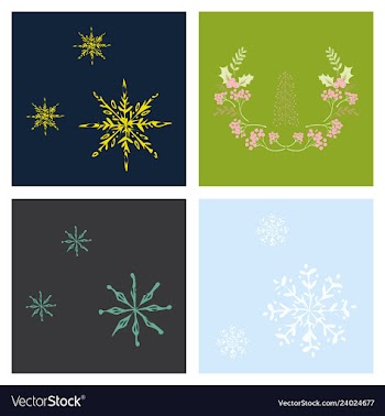 Set of snowflake icon sign design red background vector image