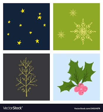 Set of snowflake icon sign design red background vector image