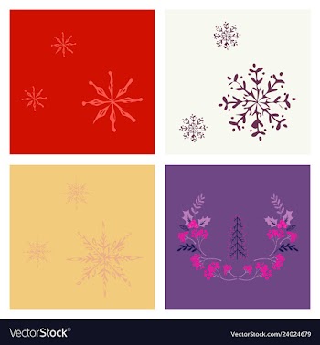 Set of snowflake icon sign design red background vector image