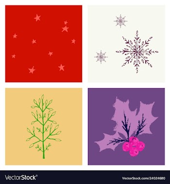 Set of snowflake icon sign design red background vector image