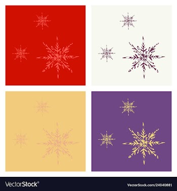 Set of snowflake icon sign design red background vector image