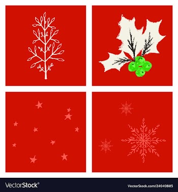 Set of snowflake icon sign design red background vector image